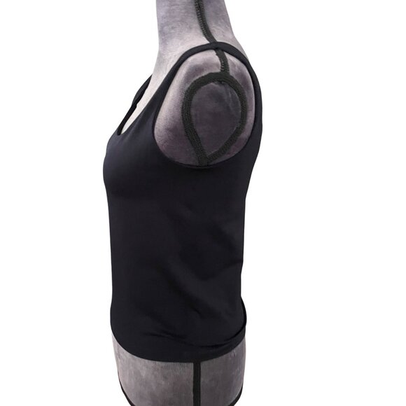 Avec Les Filles Black Scoop Neck Stretch Tank Top S - Picture 2 of 4